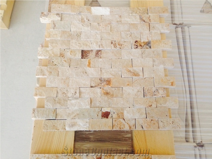 Leonardo Travertine Split Face 23x48 mm Mosaic