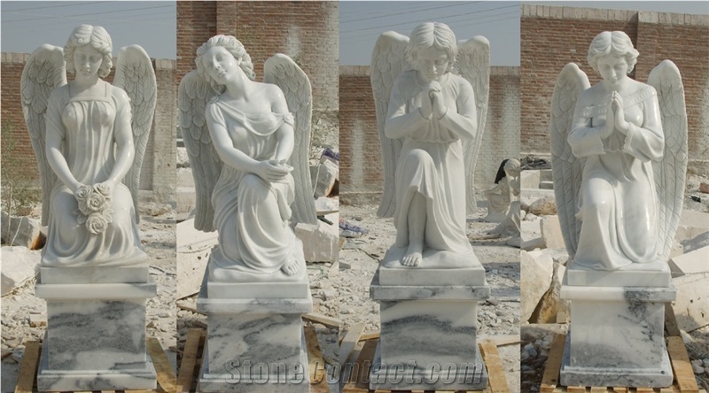 2014 New Product Of Four Seasons God,White Marble Angel Sculpture