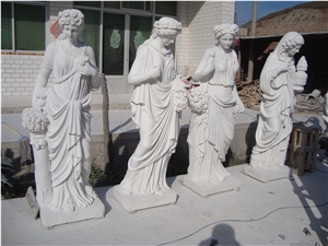 2014 New Product Of Four Seasons God,White Marble Angel Sculpture