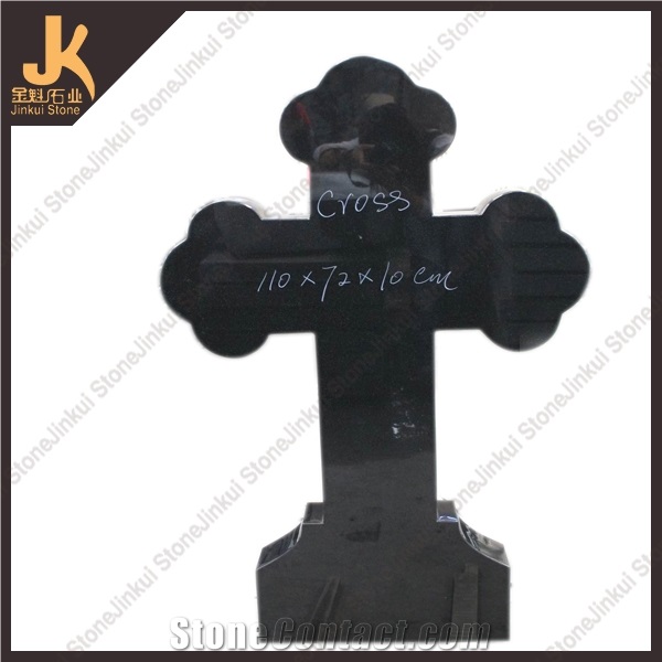 Black Granite Cross Tombstones