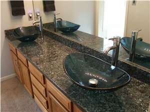 Black Vitreous China Table Mount Bathroom Sink, Black Granite Sinks