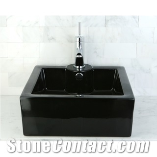 Contemporary-Bathroom-Sinks, Black Granite Sinks