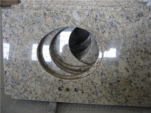 Giallo Ormetal Granite Bathroom Vanity Tops, Grey Granite Kitchen Countertops