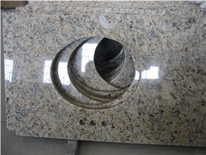 Giallo Ormetal Granite Bathroom Vanity Tops, Grey Granite Kitchen Countertops