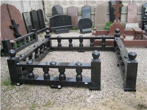 Stone Fencing, Black Granite Graveyard Products