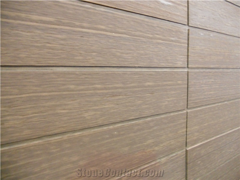 Wooden Grain Sandstone Slabs & Tiles, China Brown Sandstone