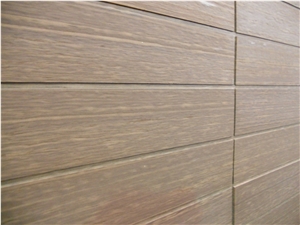 Wooden Grain Sandstone Slabs & Tiles, China Brown Sandstone
