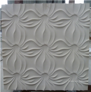 Natural Limestone 3d Interior Feature Walls Tile, White Limestone Walls
