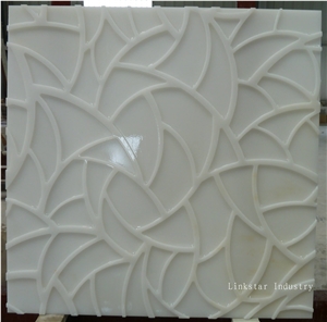 Natural Marble 3d Interior Stone Wall Tile, White Marble Wall