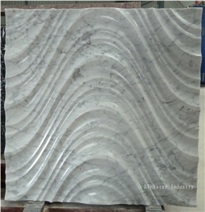 Natural Stone Bianco Carrara Marble Feature 3d Wall Panels