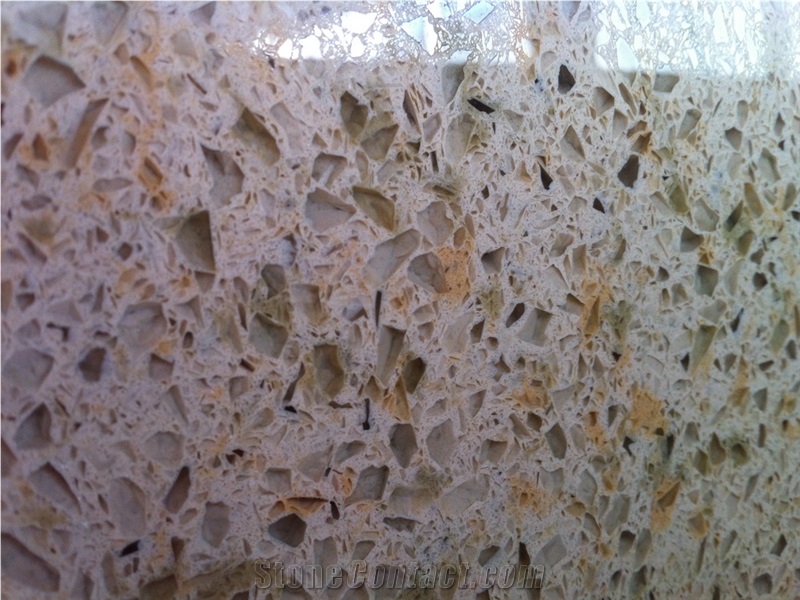 Beige Quartz Stone Slabs & Tiles,Solid Surface
