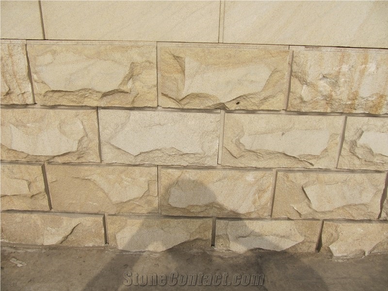 Mushroom Stone Slate, Beige Slate Mushroom Stone Wall