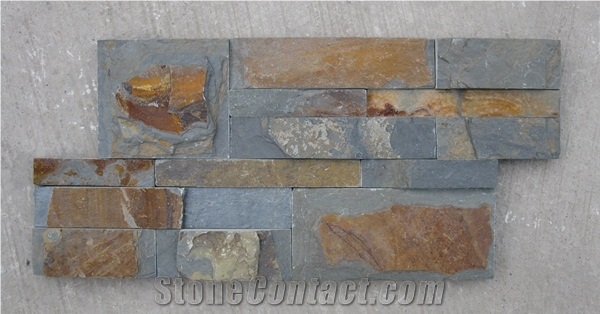 Rust Slate Wall Cladding Panels, Ledge Stone
