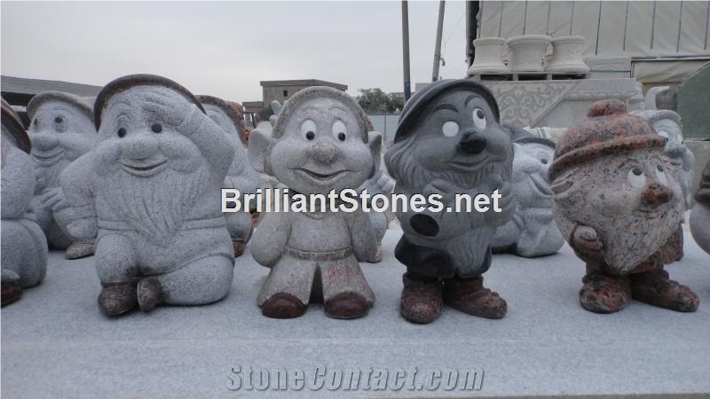 Seven Dwarfs Granite Statues for Garden/Disney