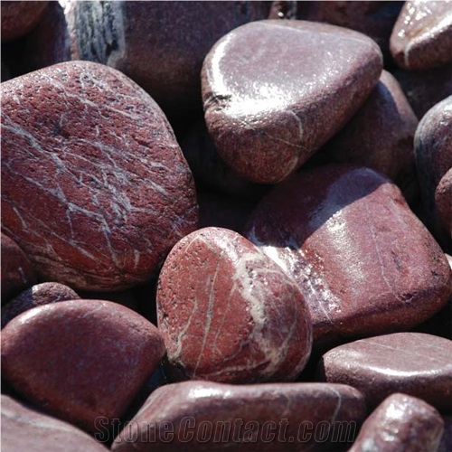 Ege Bordo Marble & Rosso Laguna Marble Polished Pebbles