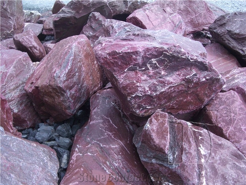Ege Bordo & Rosso Laguna Marble Pebble Stone