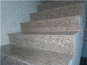 Imperial Pink Stair, Pink Granite Stairs
