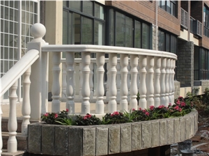 Curved White Marble Balustrade