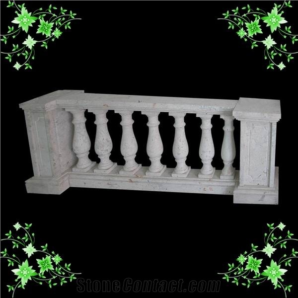 Handcarved White Marble Handrails, Pure White Marble Handrails