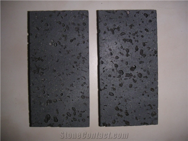 Lava Stone Slabs & Tiles, China Black Basalt