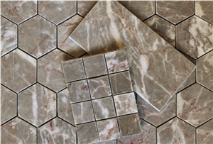 Gris Flores Marble Mosaic Tiles, Grey Marble Mosaic