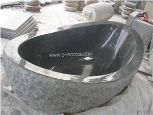 Black Granite Bathtub / Honed or Polished Finished Bath Tubs