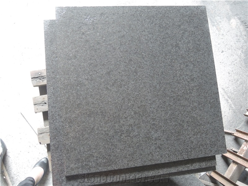 Black Basalt G684 Flamed and Brushed Tiles, China Black Basalt