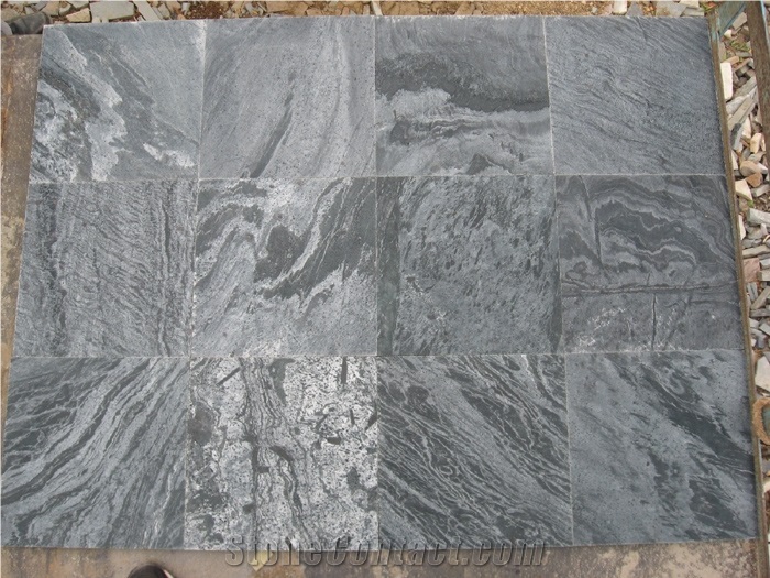 Silver Grey Slate Slabs & Tiles, Ostrich Grey Slate Slabs & Tiles