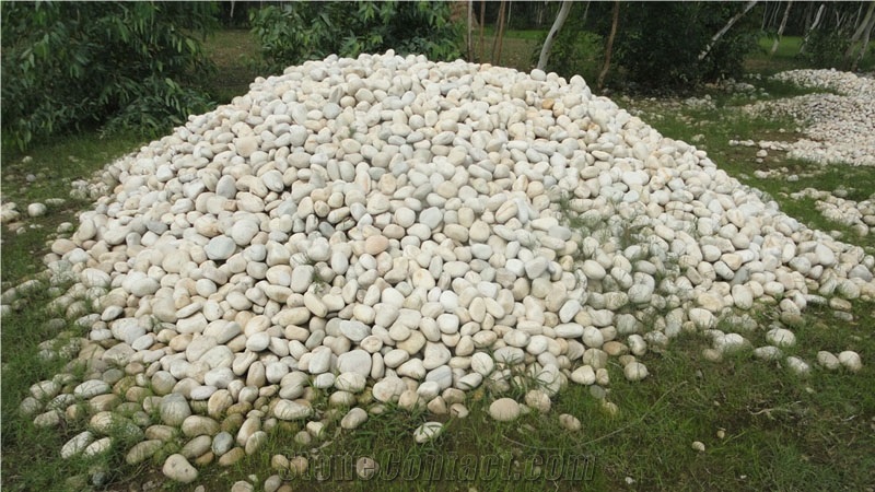 Snow White Pebbles, Stone Pebbles White Sandstone