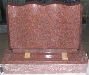 Maple Red Granite Book Monuments Tombstone