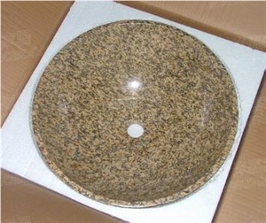 Tiger Skin Yellow Granite Round Sink in Kitchen,Bathroom