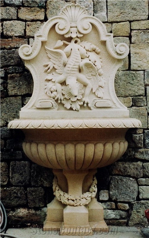 Wall Fountain,Vicenza White Limestone Fountain