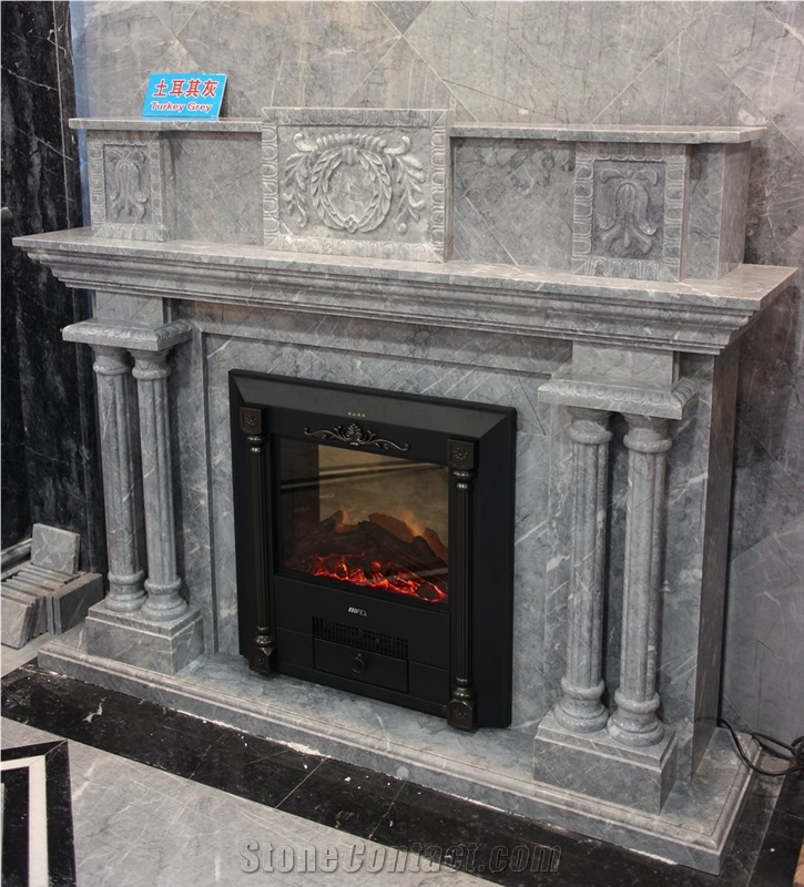 Fireplace_2, Grey Marble Fireplaces