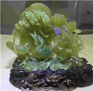 China Sculpture Green Jade Arts