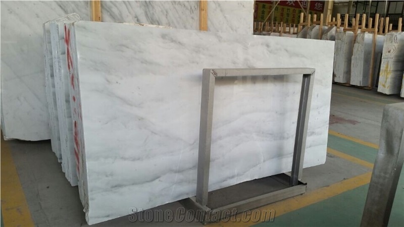 Polished Yunnan White Marble Slabs with Cross Veins ,China White Marble