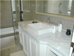 White Marble Bathroom Countertops