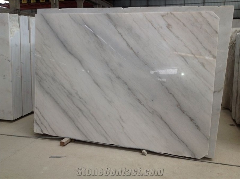 Guangxi White Marble with Grey Vein Slabs & Tiles, China White Marble
