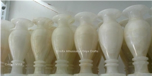 Flower Vase, White Onyx Vase