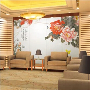 Paintings Nano Glass Panels for Background Wall Chinese Style Customized Size Colored Sculpture