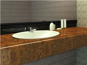 Natural Stone Thin Panel Bathroom Top-Fiberglass Backed Marble Stone Vanity Top