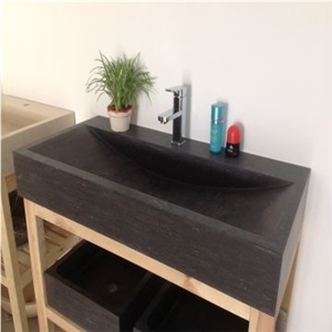 Blue Limestone Large Basin with Faucet Hole