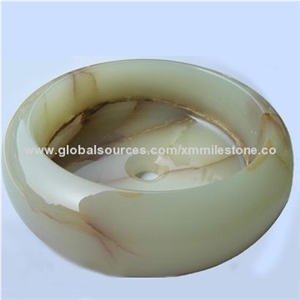 Green Onyx Sink with Different Veins, Small Quantity Order is Welcomed