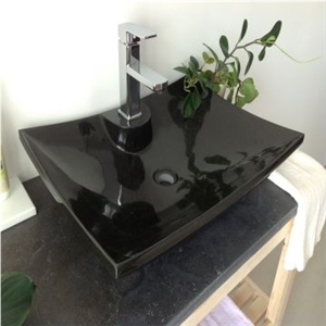 Mongolia Black Granite Bathroom Sink with Faucet Hole