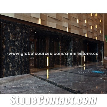 Nero Portoro Marble for Wall Tile and Flooring, Italy Marble