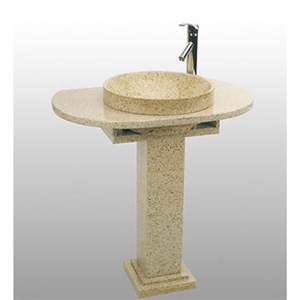 Pedestal Sink with Granite Top, Polished on the Top Mounting