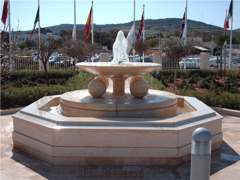 Arabescato Giallo Marble Fountain