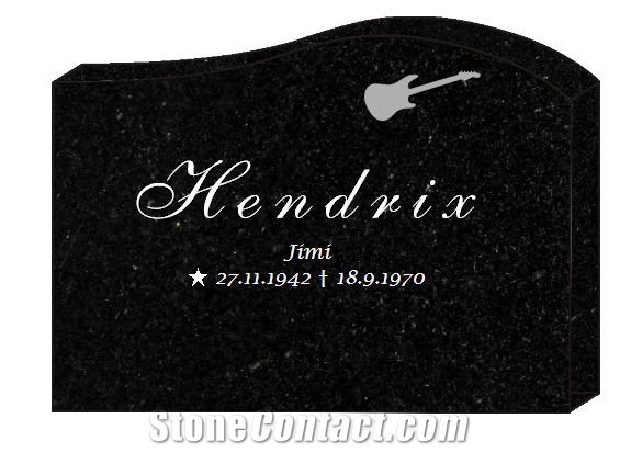 Engraved Karelia Black Granite Headstone