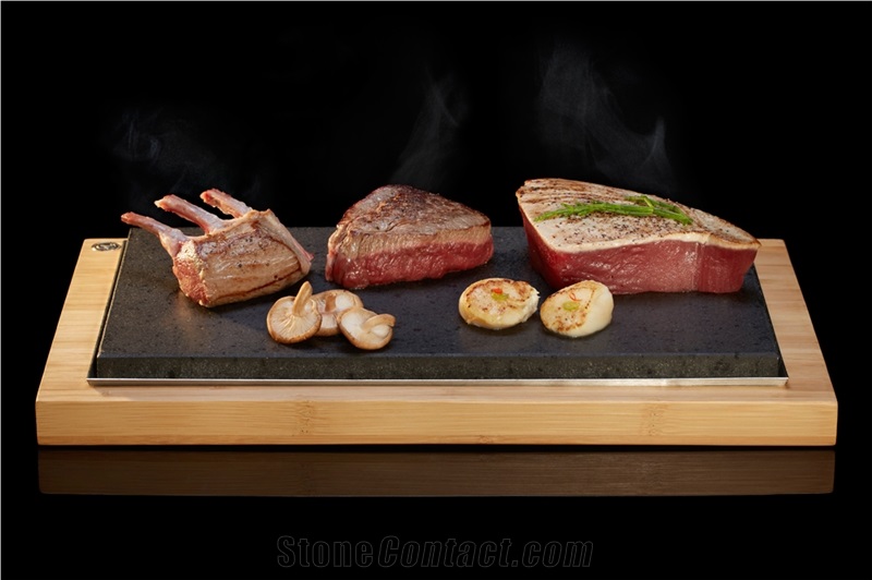 Lava Stone Steak Set, Sharing Steak Plate, Steak Stones, Lava Rock Cooking on a Hot Stone