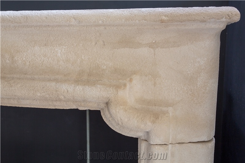 Antique French Stone Fireplaces Beaumaniere Beige Limestone
