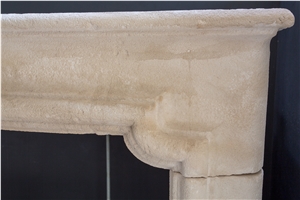Antique French Stone Fireplaces, Beaumaniere Beige Limestone Fireplaces